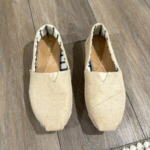 Toms Flats Size 7.5 (Like New) Burlap Fabric | Cute !!!!